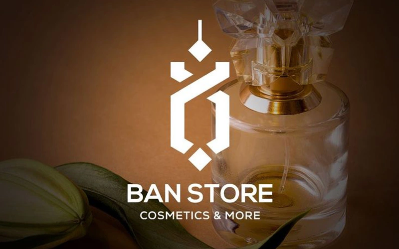 لوگوی سالن زیبایی با طرح شیشه عطر