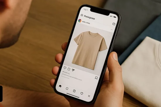 تصویری از یک محصول با نورپردازی حرفه‌ای که به سبک اینستاگرام عکاسی شده، با تاکید بر ترکیب‌بندی جذاب و پس‌زمینه مناسب برای جلب توجه کاربران و افزایش فروش