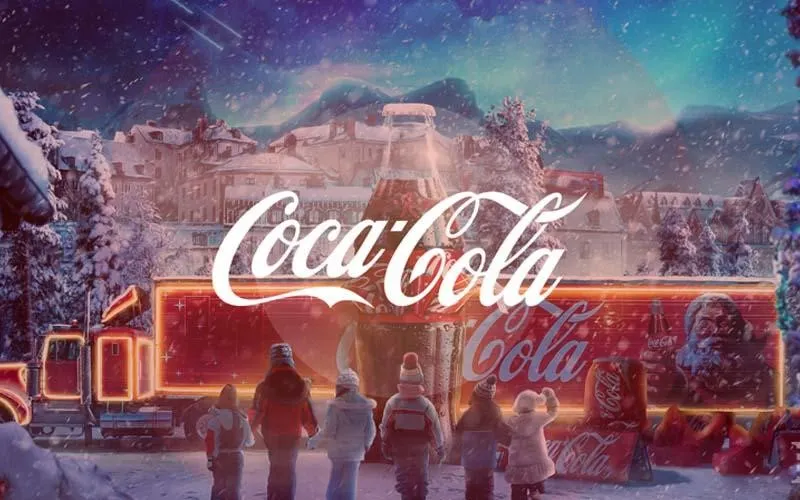 تصویر تبلیغاتی کریسمس کوکاکولا با حال‌و‌هوای نوستالژیک، به عنوان نمونه‌ای از کمپین‌های موفق ATL