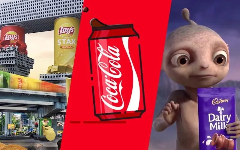 تصویر ترکیبی از سه نمونه تبلیغاتی CGI و موشن‌گرافیک که نشان‌دهنده انتخاب‌های ممکن برای برندهاست